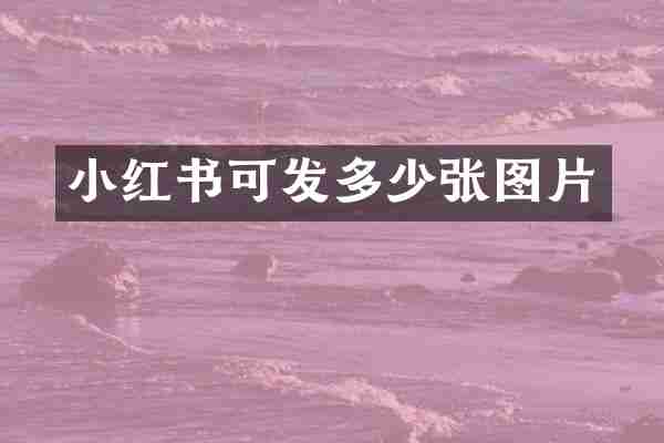 小红书可发多少张图片