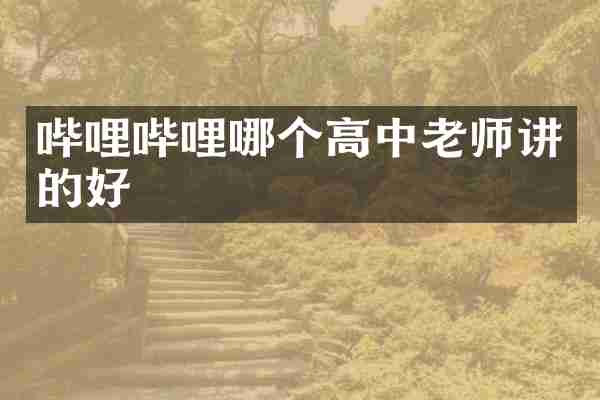哔哩哔哩哪个高中老师讲的好