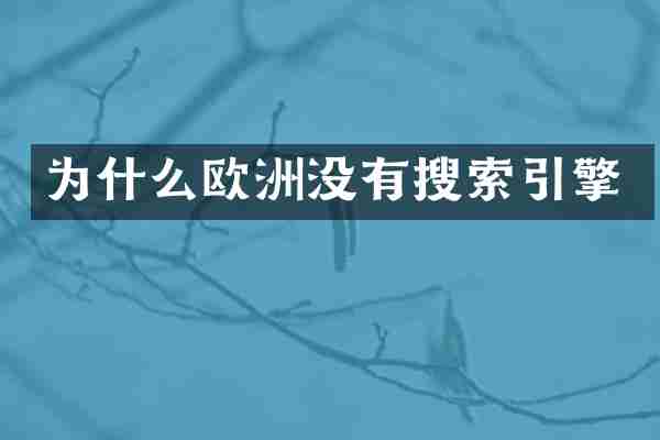 为什么欧洲没有搜索引擎