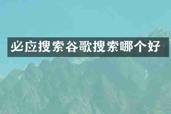 必应搜索谷歌搜索哪个好