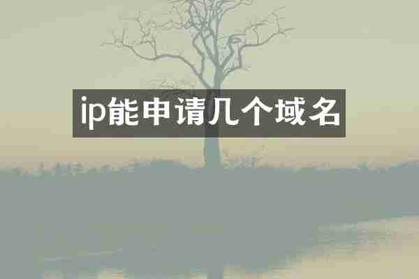 ip能申请几个域名
