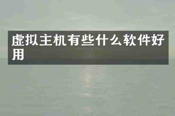 虚拟主机有些什么软件好用