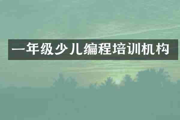 一年级少儿编程培训机构