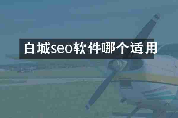 白城seo软件哪个适用