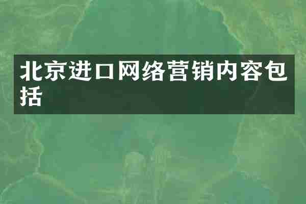 北京进口网络营销内容包括