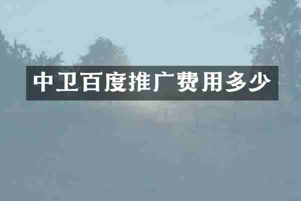 中卫百度推广费用多少