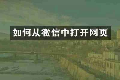 如何从微信中打开网页
