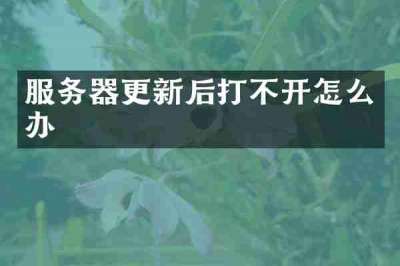 服务器更新后打不开怎么办