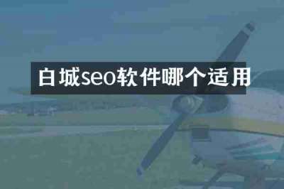 白城seo软件哪个适用