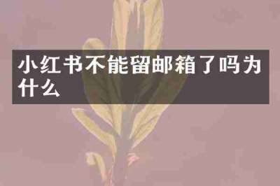 小红书不能留邮箱了吗为什么