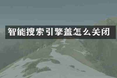 智能搜索引擎盖怎么关闭