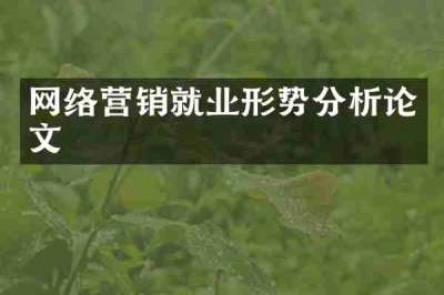 网络营销就业形势分析论文