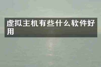 虚拟主机有些什么软件好用