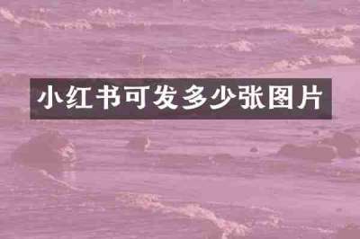 小红书可发多少张图片