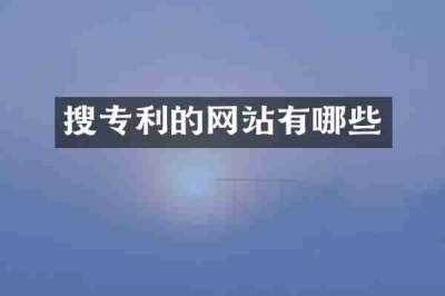 搜专利的网站有哪些