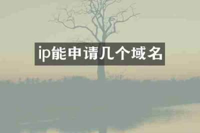 ip能申请几个域名