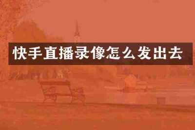 快手直播录像怎么发出去