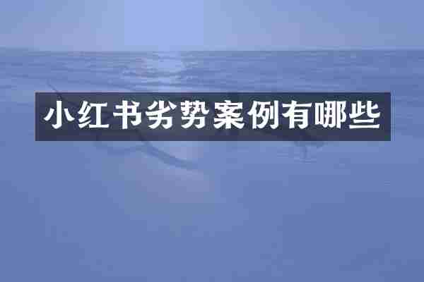 小红书劣势案例有哪些