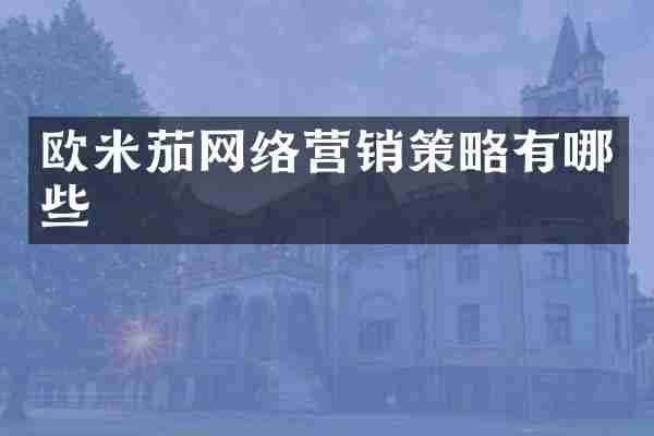 欧米茄网络营销策略有哪些