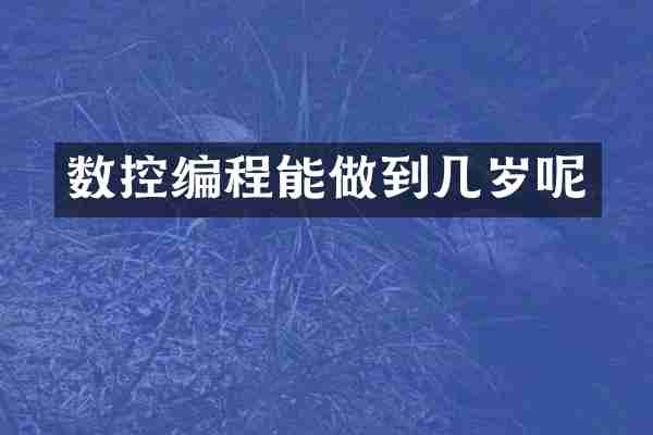数控编程能做到几岁呢