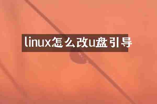linux怎么改u盘引导