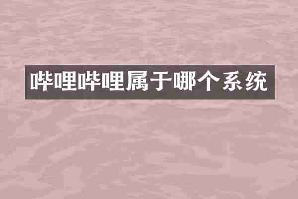 哔哩哔哩属于哪个系统