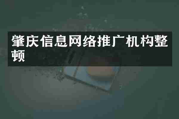 肇庆信息网络推广机构整顿