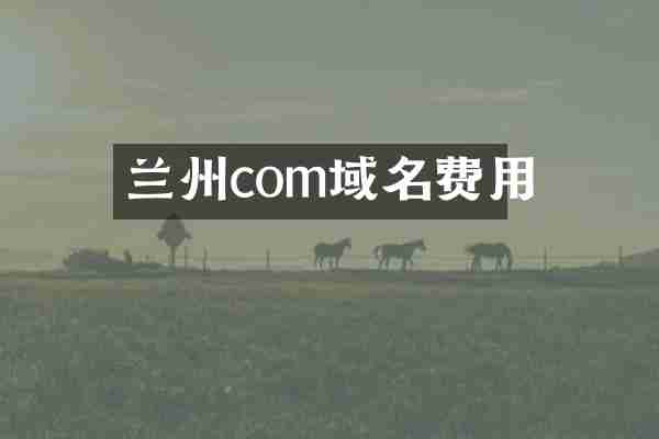 兰州com域名费用