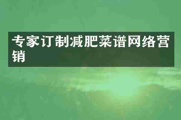 专家订制减肥菜谱网络营销