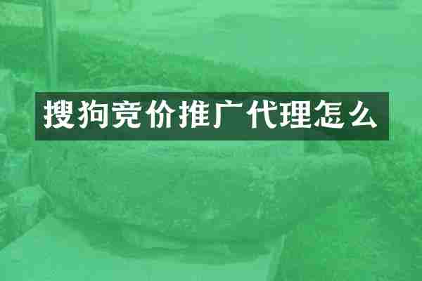 搜狗竞价推广代理怎么