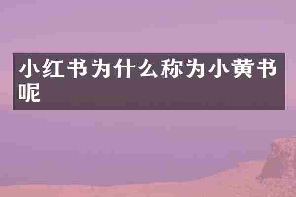 小红书为什么称为小黄书呢