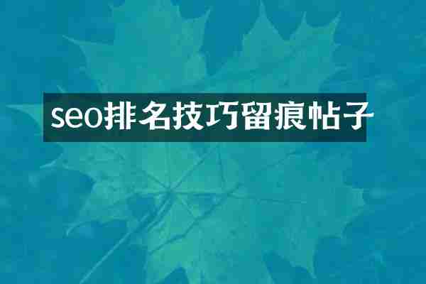 seo排名技巧留痕帖子