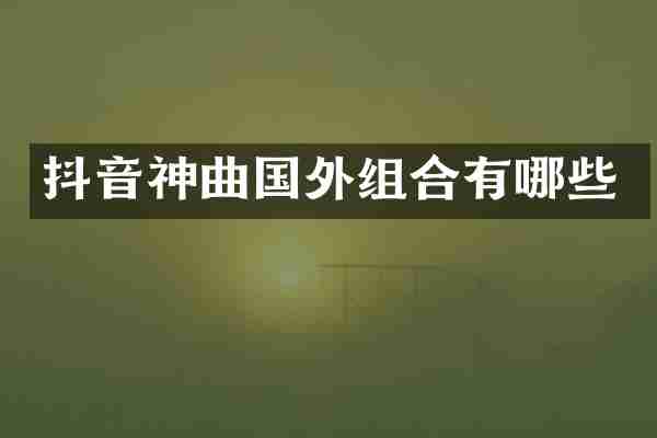 抖音神曲国外组合有哪些