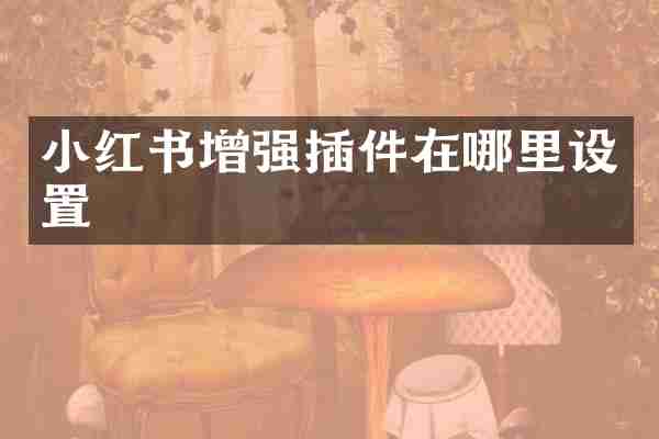 小红书增强插件在哪里设置