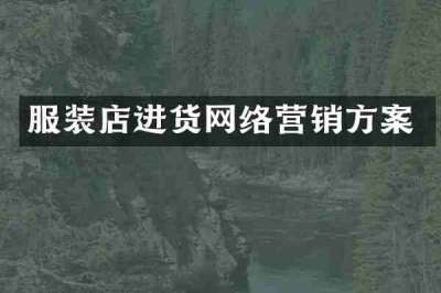 服装店进货网络营销方案