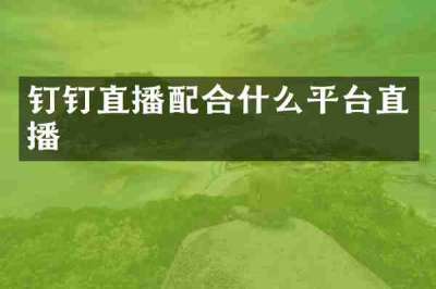 钉钉直播配合什么平台直播