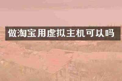 做淘宝用虚拟主机可以吗