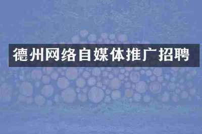 德州网络自媒体推广招聘