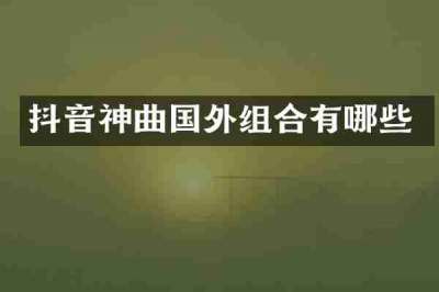 抖音神曲国外组合有哪些