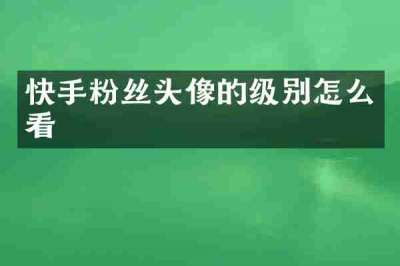 快手粉丝头像的级别怎么看