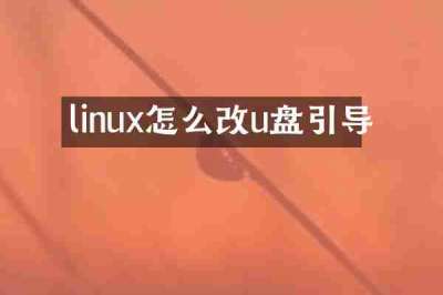 linux怎么改u盘引导
