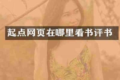 起点网页在哪里看书评书