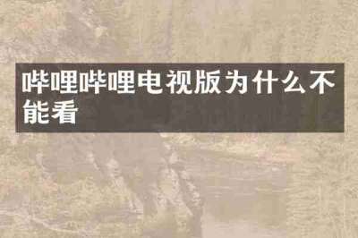 哔哩哔哩电视版为什么不能看