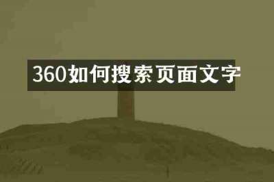 360如何搜索页面文字
