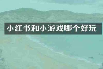 小红书和小游戏哪个好玩