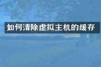 如何清除虚拟主机的缓存