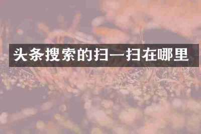 头条搜索的扫一扫在哪里