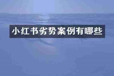 小红书劣势案例有哪些