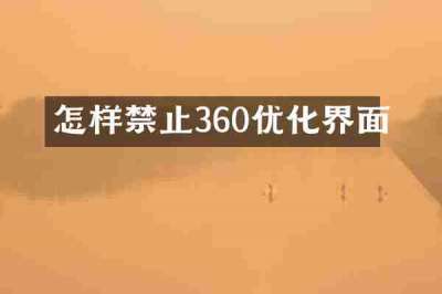 怎样禁止360优化界面