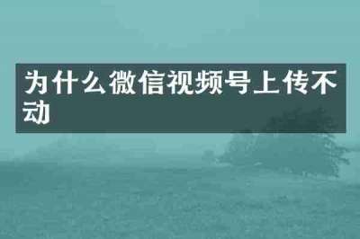 为什么微信视频号上传不动